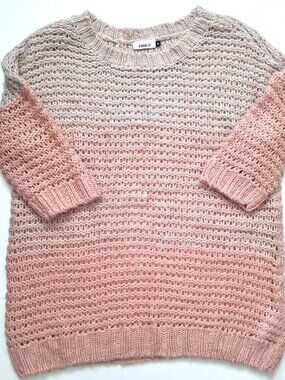 ONLY Ombre Pink Open Knit Sweater